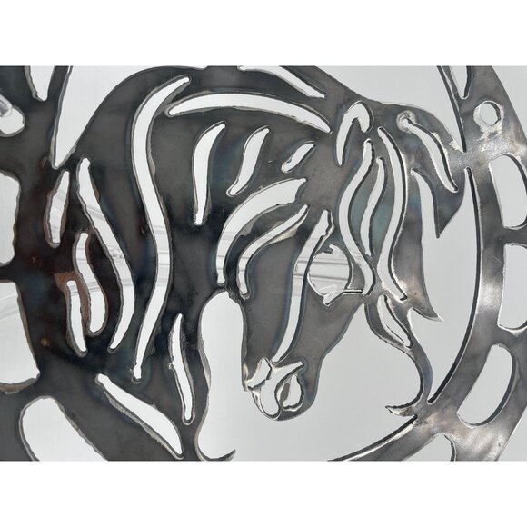 Metal Horse Head Design Wall Art Stallion - Picture 2 of 3